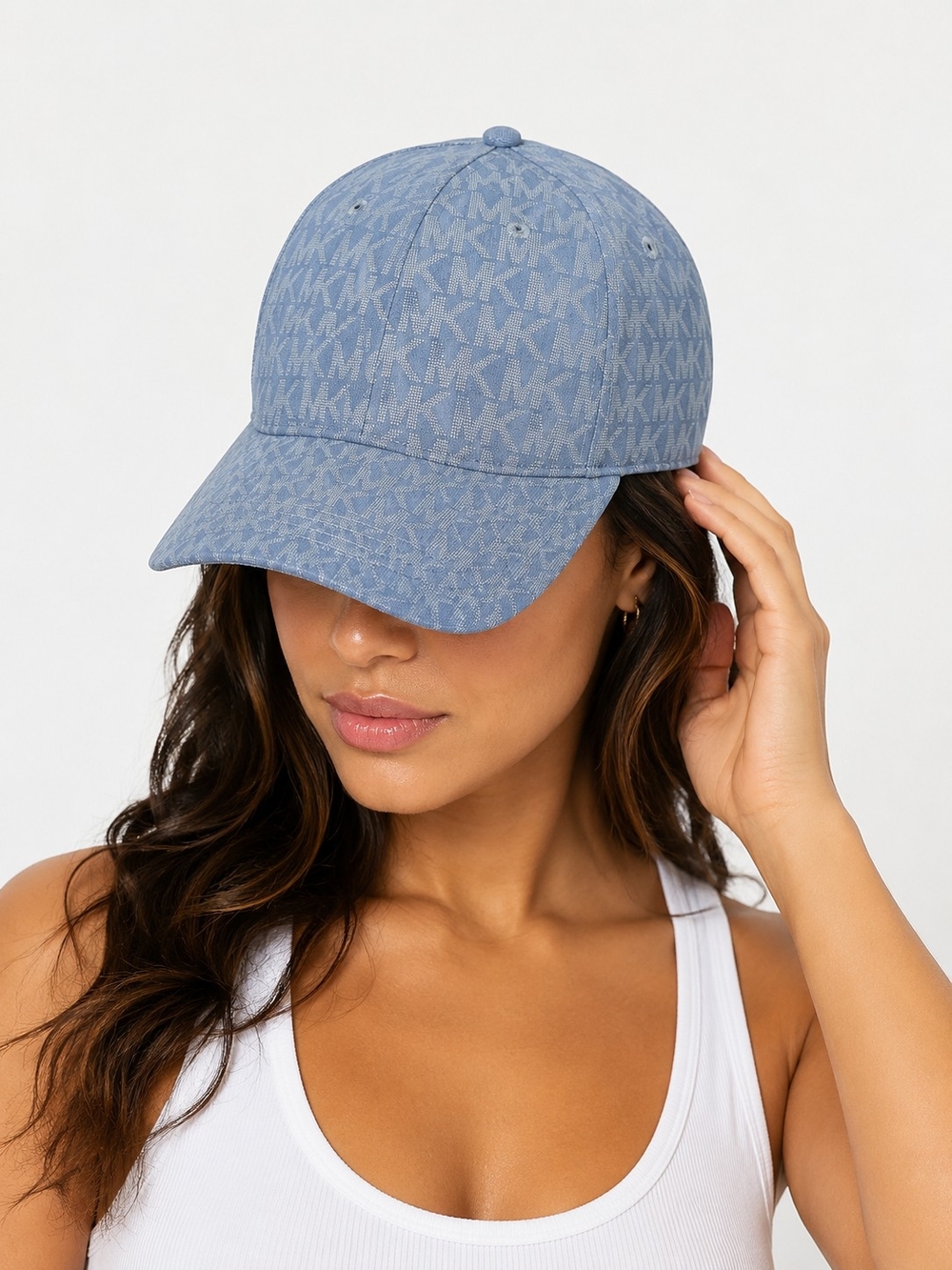 🆕️Michael Kors MK Monogram Blue Baseball Cap Adjustable NWT